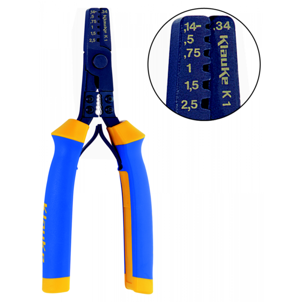 K1 Crimping tool for cable end-sleeves 0.14-2.5mm2